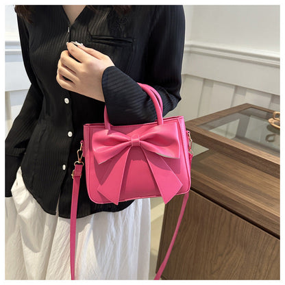 Women’s Bow-Adorned Bucket Bag - Niche-Design Mini Crossbody & Top Handle Purse for Urban Minimalist Style