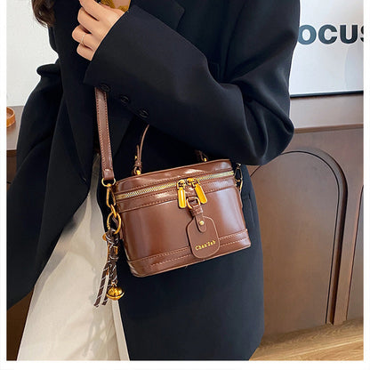 Women’s Premium Vintage Bucket Bag - Retro Chic Top Handle Crossbody Purse for Stylish Casual Use