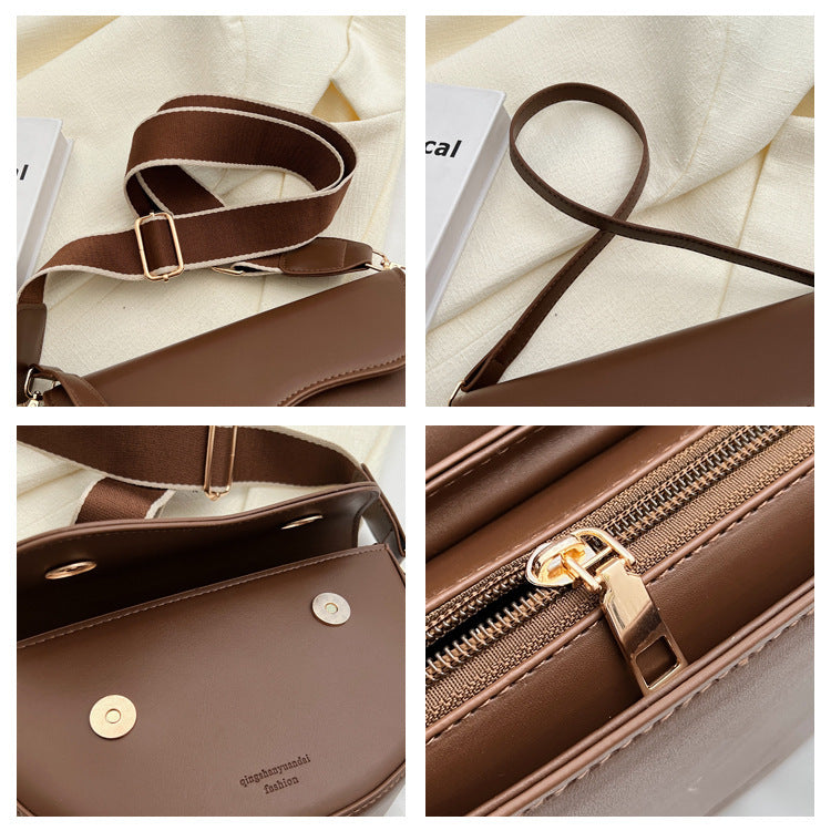 Women’s Vintage Saddle Crossbody Bag – Minimalist Underarm Shoulder Purse
