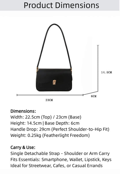 Women’s French Asymmetric Clutch – Textured Underarm Shoulder Bag with Buckle