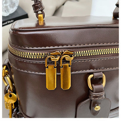 Women’s Premium Vintage Bucket Bag - Retro Chic Top Handle Crossbody Purse for Stylish Casual Use