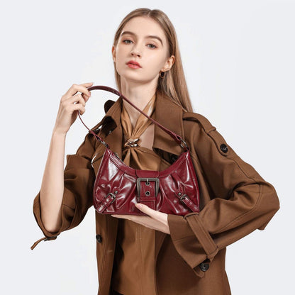 Women's Terra Siren Hobo - Dual-Tone Distressed Leather Underarm Bag | Salvaged Elegance