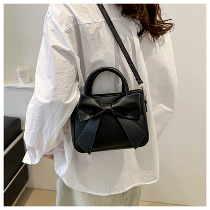 Women’s Bow-Adorned Bucket Bag - Niche-Design Mini Crossbody & Top Handle Purse for Urban Minimalist Style