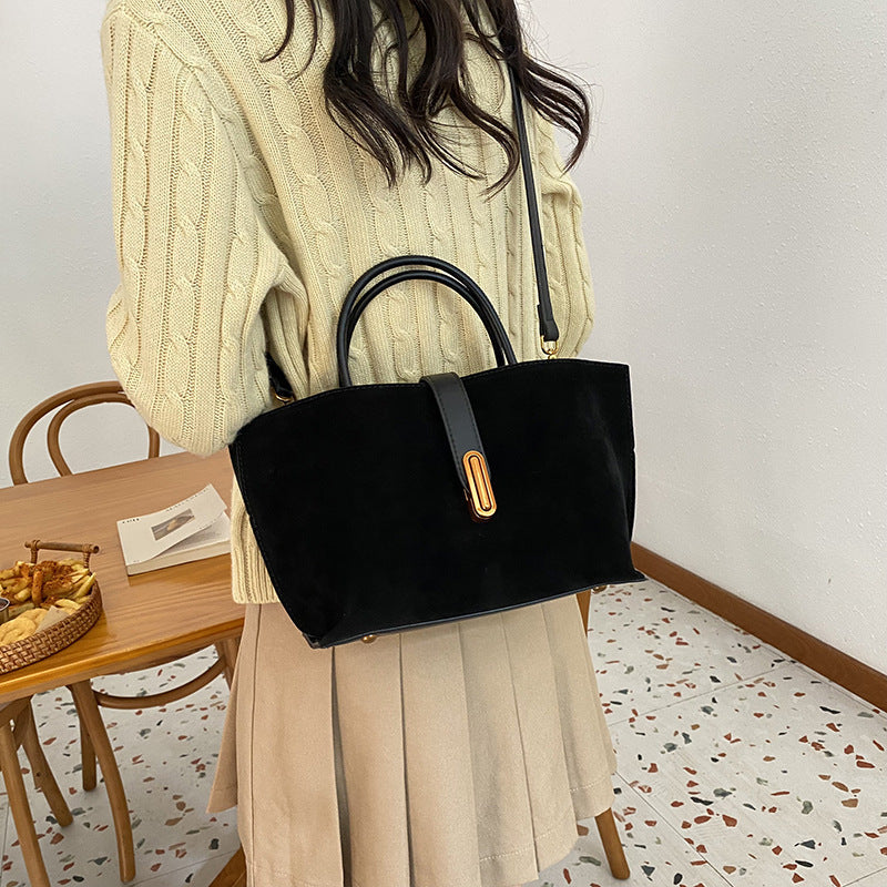 Women's Vintage Commuter Tote - XL Capacity Pebbled PU or Sueded Tote | Convertible Carry & Retro Design