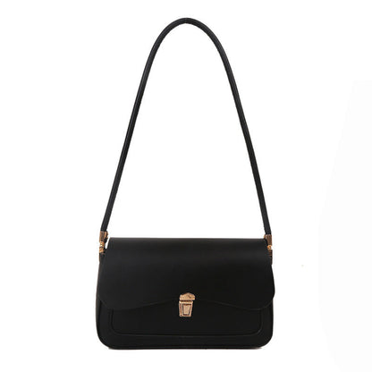 Women’s French Asymmetric Clutch – Textured Underarm Shoulder Bag with Buckle
