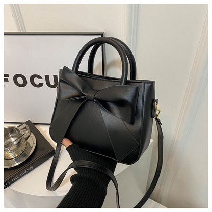 Women’s Bow-Adorned Bucket Bag - Niche-Design Mini Crossbody & Top Handle Purse for Urban Minimalist Style