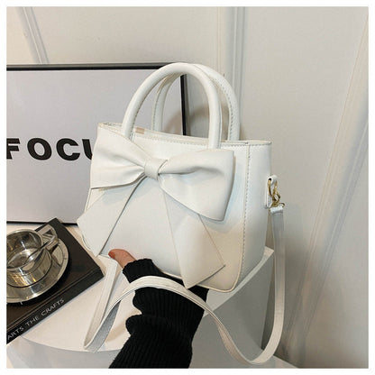 Women’s Bow-Adorned Bucket Bag - Niche-Design Mini Crossbody & Top Handle Purse for Urban Minimalist Style