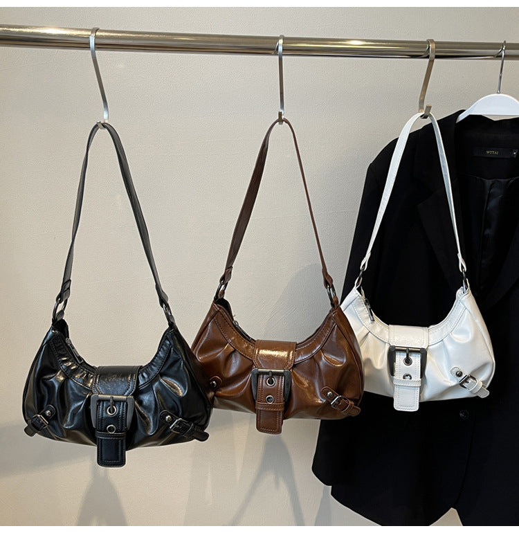 Women's Terra Siren Hobo - Dual-Tone Distressed Leather Underarm Bag | Salvaged Elegance