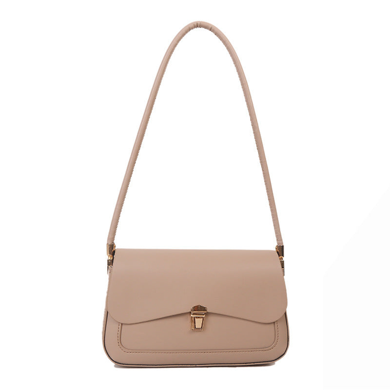 Women’s French Asymmetric Clutch – Textured Underarm Shoulder Bag with Buckle