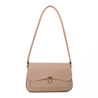 Women’s French Asymmetric Clutch – Textured Underarm Shoulder Bag with Buckle
