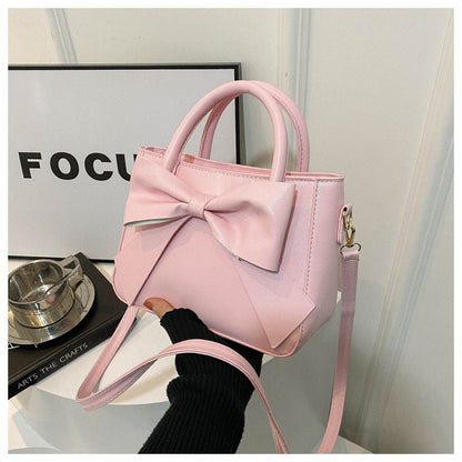 Women’s Bow-Adorned Bucket Bag - Niche-Design Mini Crossbody & Top Handle Purse for Urban Minimalist Style