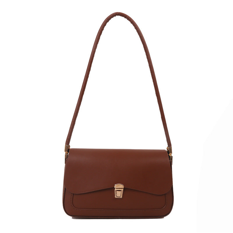 Women’s French Asymmetric Clutch – Textured Underarm Shoulder Bag with Buckle
