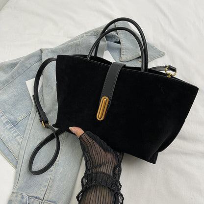 Women's Vintage Commuter Tote - XL Capacity Pebbled PU or Sueded Tote | Convertible Carry & Retro Design